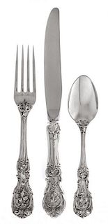 An American Silver Flatware Service, Reed & Barton, Taunton, MA, Francis I pattern, comprising: 12 dinner knives 12 butter sprea