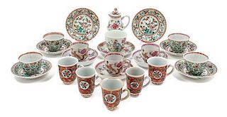 * Twenty-Four Chinese Export Porcelain Tea Wares Diameter of saucer 5 inches.