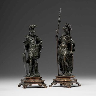 Continental Bronze Sculptures of Warrior Figures