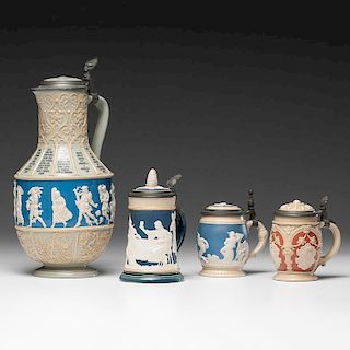 Viilleroy & Boch Twelve Month Flagon and Other Steins