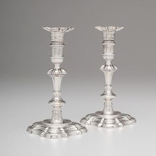 George III Armorial Sterling Candlesticks