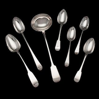 William IV Sterling Ladle and Serving Spoons