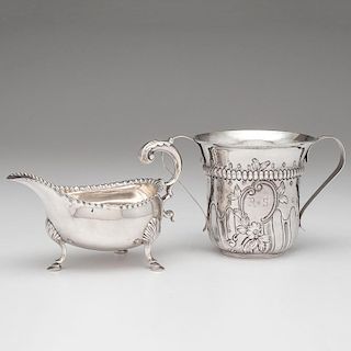 George III Sterling Loving Cup and Gravy Boat