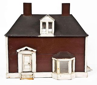 J.G. Downey & Son Folk Art Style Painted Dollhouse