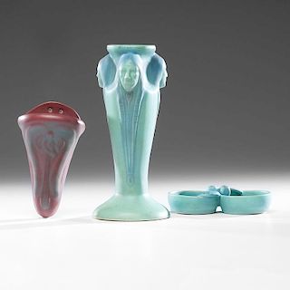 Van Briggle Vase, Bowl and Wall Pocket