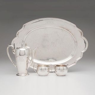 Watson Company Sterling Partial Coffee Service and Whiting Sterling Tray
