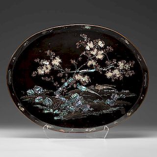 Japanese Lacquer and Mother-of-Pearl Tray