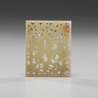 Chinese Ming Reticulated Nephrite Plaque