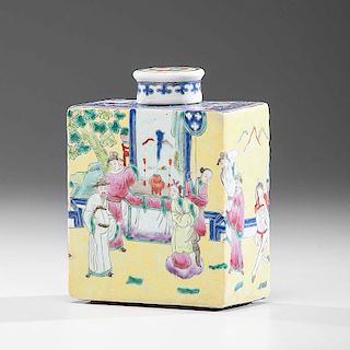 Famille Jaune Porcelain Tea Caddy