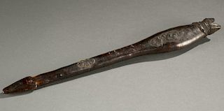 West African wooden flute, 20th century.