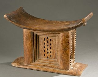 Asante rectangular stool, 20th century.