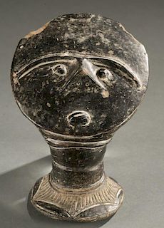 Asante terracotta funerary head, early 20th c.
