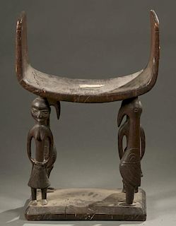 Yoruba caryatid stool, 20th century.