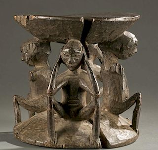 Pende figural caryatid stool, 20th c.