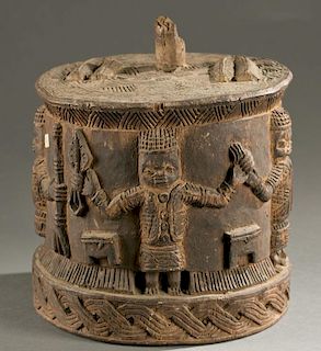 Benin shrine object with sculptures, 20th c.