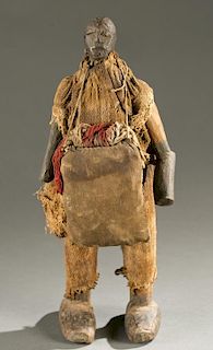 West African standing figure w/ fetish material.