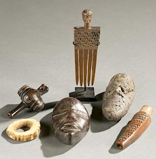 6 assorted African objects, 20th c.
