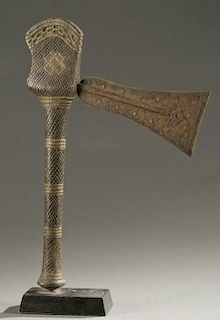 DRC metal banded axe, 20th cen.