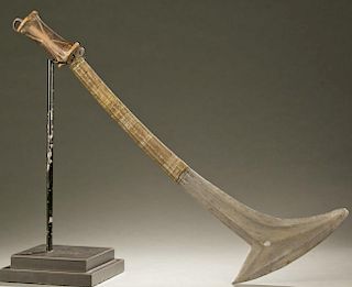 Nsakara sword with axe form, 20th century.