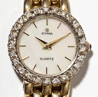 Lady's 14K & Diamond Cyma Wristwatch