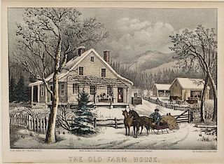 1872 Currier & Ives The Old Farm House Print