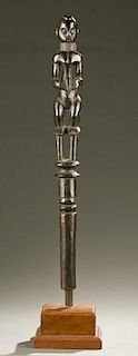 Fang staff with female figure, 20th c.