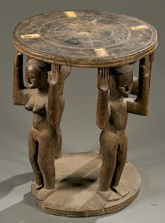 Four figure caryatid stool, 20th century.