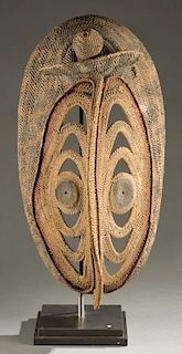 Abelam Yam mask with polychrome details.
