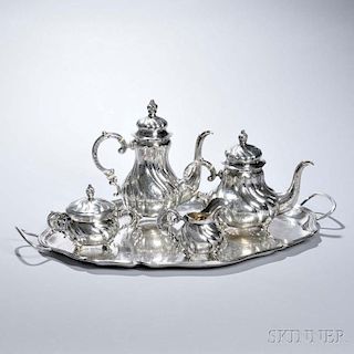 Five-piece German Sterling Silver Tea and Coffee Service,