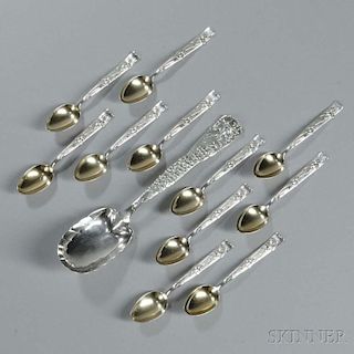 Twelve Pieces of Tiffany "Vine" Pattern Sterling Silver Flatware