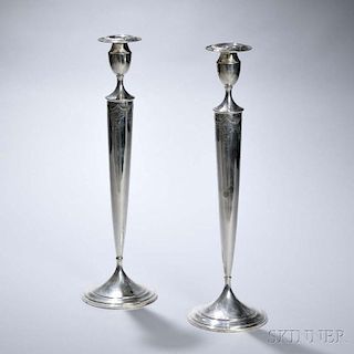 Pair of Frank Whiting Sterling Silver Candlesticks