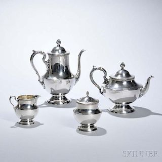 Four-piece Poole Sterling Silver Tea and Coffee Service