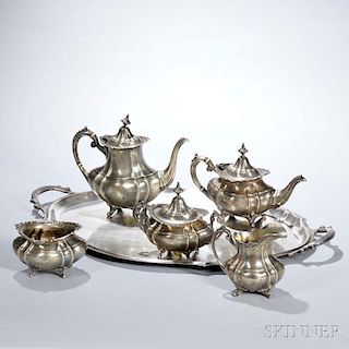 Six-piece Reed & Barton "Hampton Court" Pattern Sterling Silver Tea and Coffee Service