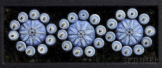 Framed Group of Wedgwood Blue Jasper Dip Medallions/Buttons