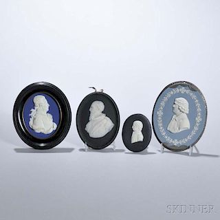 Four Wedgwood Jasper Oval Portrait Medallions