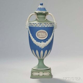 Wedgwood Four Color Jasper Dip Vase and Cover