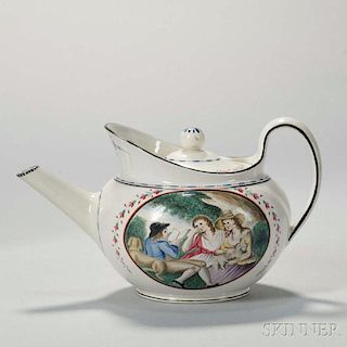 Wedgwood Pearlware Parapet-shaped Teapot and Cover