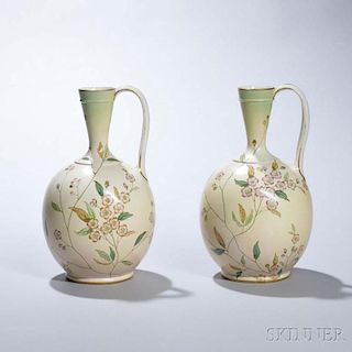 Pair of Wedgwood Creamware Bottle-shaped Jugs