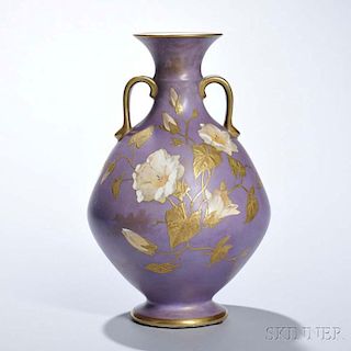 Wedgwood Purple Ground Queen's Ware Vase