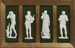 Wedgwood Green Glazed Bas-relief Plaques