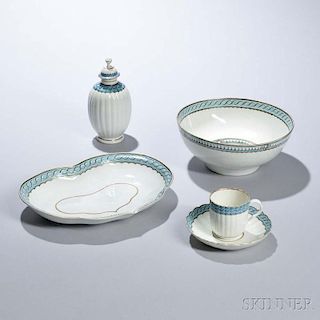 Four Worcester Porcelain Tableware Items