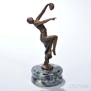 Joseph Emmanuel Descomps (French, 1869-1950)       Bronze Figure of Danseuse au Masque