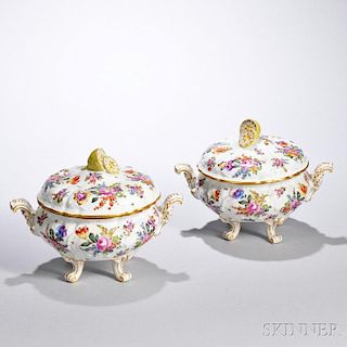 Pair of French Porcelain Tureens and Covers