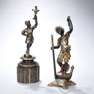 Two Continental Blackamoor-style Lamps