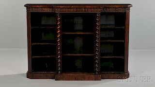 William IV-style Rosewood Breakfront Bookshelf