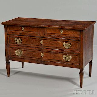 Neoclassical-style Italian Marquetry Walnut Commode