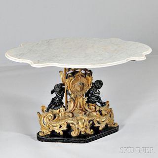 Louis XV-style Gilt-bronze and Marble-top Table