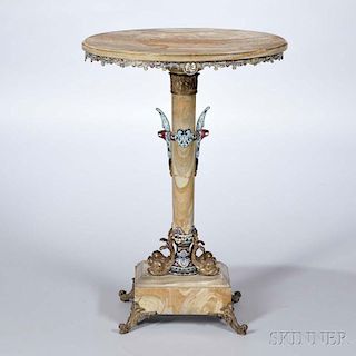 French Onyx and Champlevé Pedestal