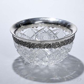 American Sterling Silver-mounted Cut Glass Centerbowl