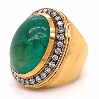 15 Ct Emerald and Diamond Ring